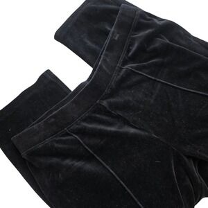 Chicos Black Velour Track Pants 2‎ (M) Women's Cozy Lounge Athletic Wear